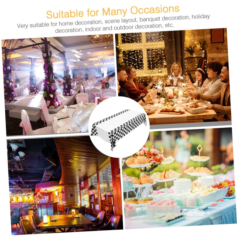 WHAMVOX 2pcs Gingham Racing Tablecloth Rectangular Checkered Table Cover Elegant