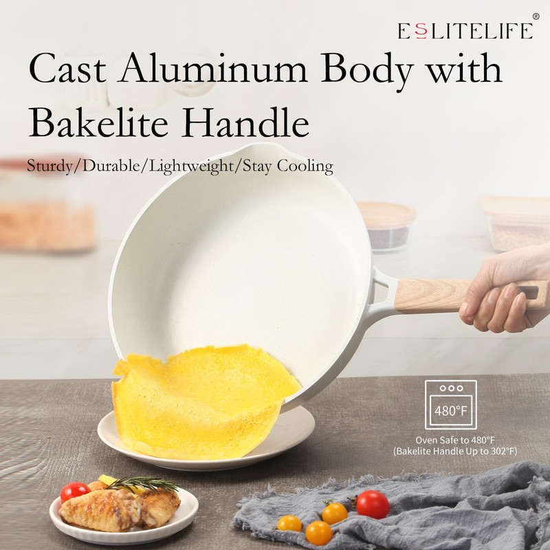 ESLITE LIFE Frying Pan Set Nonstick Skillet Set Egg Omelette
