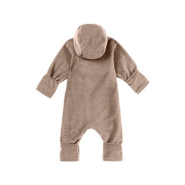 Sterntaler Baby Fleece Jumpsuit Unisex - Jumpsuit Made of Microfleece Embroidery, Zip, Hand and Foot Warmers, beige