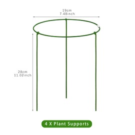 KATELUO Pack of 4 plant supports, potted plants, plant support, orchid, plant supports for hydrangea, plant support, for supporting flowers, shrubs (diameter 19 cm, height 28 cm) support (C)