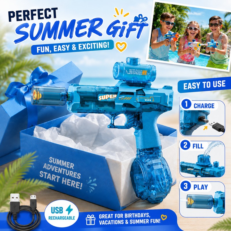 Electric Water Gun for Outdoor Play – Rechargeable Automatic Water