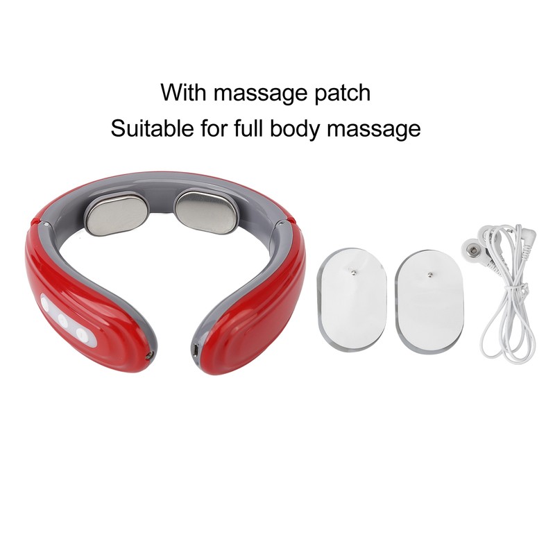 Wireless Pulse Neck Massager 6 Modes 9 Strengths Rechargeable Heating