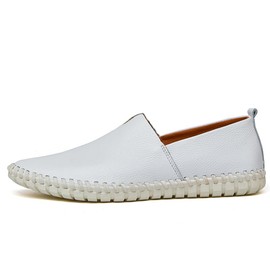 Noblespirit Men's Genuine Leather Shoes | Premium Mens Loafer Shoes with Ultra-Soft Cushioning for Effortless Walking & Driving | Slip-On Rubber Sole Casual Footwear | Ideal for Young Adults, Middle-Aged & Senior Gentlemen NSLFS956-Wh46