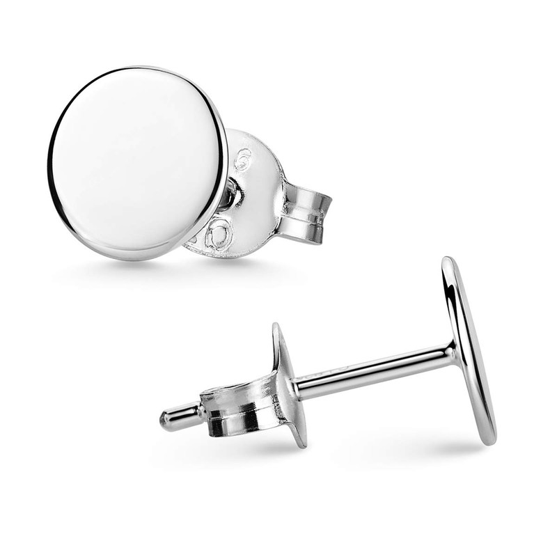 MATERIA by Matthias Wagner Round Plate Stud Earrings Silver 925