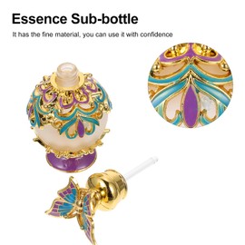 Lurrose Crystal Perfume Bottles Refillable Glass Perfume Bottle Essential Oils Dropper Bottle Fragrance Containers for Gifts Home Decor 15ml