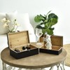DECOR4SEASON Decorative Wooden Box with Linen Hinged Lid - for