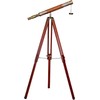 Nautical Antique Brass with Brown Tripod Marine Floor Standing Brass