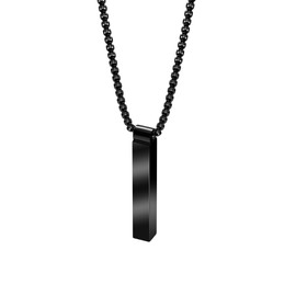 Geoffrey Beene 3D Customizable Vertical Bar Pendant Necklace (Black)
