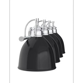 Signature Hardware Grinnell 4-Light Vanity Light - High Gloss Black/Polished Chrome- SHVL3214GLBK