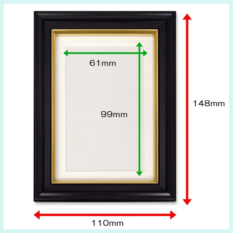 YONEOKA RIBBON Picture Frame Portrait Frame Black Large Wood with