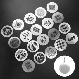 20Pcs Round Gobos Kit for Optical Snoot,66mm/2.6in Metal Plate Patterns for Spotlight Attachment Compatible with Godox BFP/OT1/OT1 Pro/II/Westcott Optical Spot,for Portraits/Product/MV/YouTube
