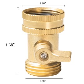 Hourleey Brass Garden Hose Shut Off Valve, 2 Pack Heavy Duty 3/4 Inch Solid Brass Garden Hose Shut Off Valve with 10 Extra Rubber Washers
