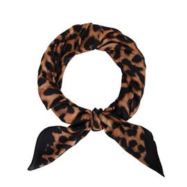 MEANBEAUTY Women's 70 x 70 cm Silk Scarf Lightweight Bandana Multicoloured Scarf Head Scarf Hair Scarf, Black Leopard1, Unit size