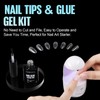 TOMICCA Almond Medium Nail Tips with Nail Glue Set, Nail