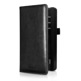 CoBak - Funda de piel premium para chequera, bloqueo RFID, diseño clásico, delgada y duradera, perfecta para cheques personales y comerciales, Negro -, De lujo, Deluxe