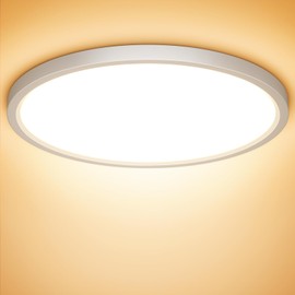 NIBSHOOM LED Ceiling Light, 24 W, 2400 lm, Super Slim Ceiling Light, 3000 K, IP44 Waterproof for Living Room, Bathroom, Bedroom, Kitchen, Hallway, Balcony, Round and Flat Modern LED Lamps, Diameter