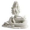 JFSM INC. Mermaid Sitting on Beach - White Sculpture Figurine