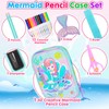 YOYTOO Mermaid Pencil Case Stationery Set for Girls, 3D EVA