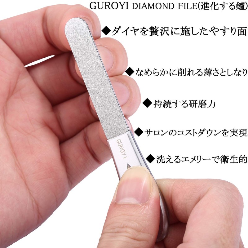 GUROYI Nail File, Nail Polishing, Set of 2, Premium Emery