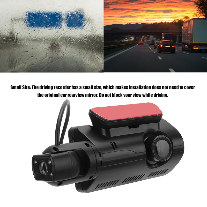 Dash CAM Full HD Dual Dashboard Car Camera, 170 Wide