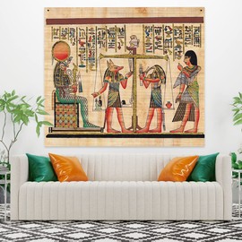 Haoyiyi 100 x 70 cm Ancient Egyptian Tapestry Sphinx Anime Mystic Ethnic Pattern Mythology Wall Hanging Vintage Abstract Art Tapestry Symmetrical Pattern for Bedroom Decor
