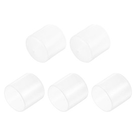uxcell 5pcs Rubber End Caps 32mm ID Vinyl PVC Round Tube Bolt Cap Cover Screw Thread Protectors Clear