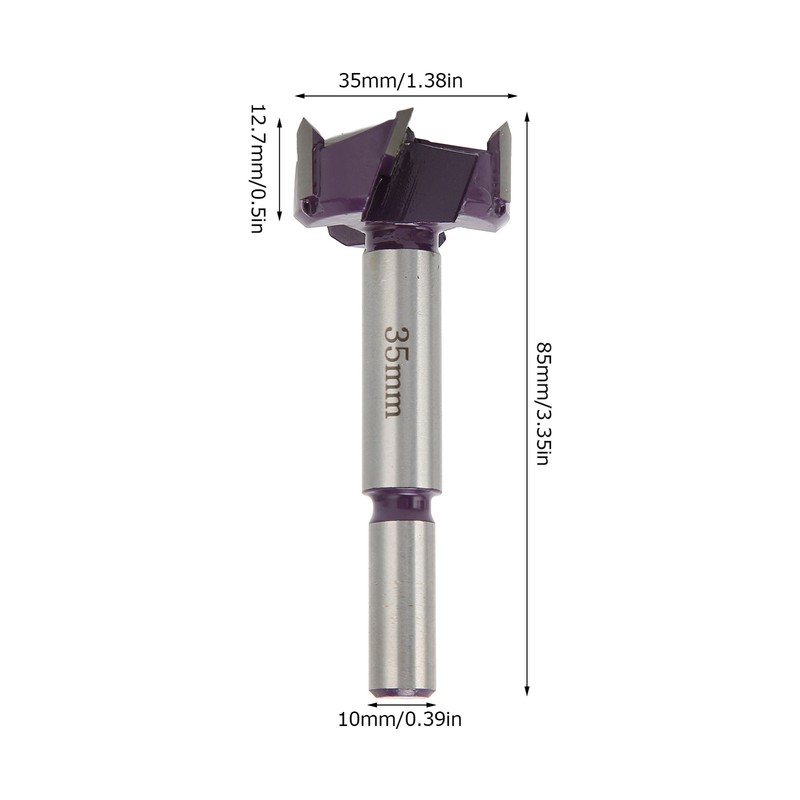 Concealed Hinge Jig Bit 3 Flute Woodworking Hole Punch Drill