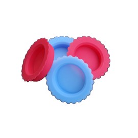 Masun Silicone mason jar lids Made to fit Wide and Regular Mouth mason jar 4 Pack (Red, Blue 4 Pack)