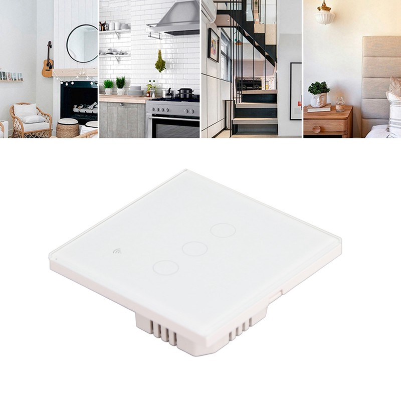 White 3 Gang WiFi Smart Switch APP Remote Control Touch