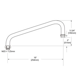 KWODE 10 Inch Swivel Spout for Commercial Faucet Swivel Gooseneck Kitchen Faucet Replacement Kit