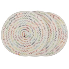 Lifaith Potholders Set Trivets Set 100% Pure Cotton Thread Weave Hot Pot Holders Set (Set of 3) Hot Pads, Hot Mats, Stylish Coasters, Spoon Rest for Bakingand Cooking, Diameter 7 Inches (White)