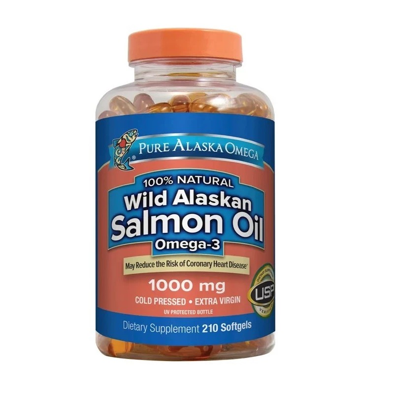 Pure Alaska Omega-3 Wild Alaskan Salmon Oil 1000mg, 210 Softgels