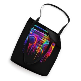 Dripping Paint Boombox Old School 80s Music Hip Hop Tote Bag