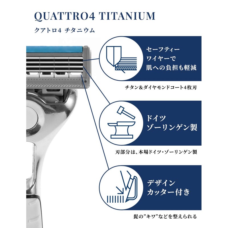 Schick Quattro 4 Titanium Holder with Blade + 1 Replacement