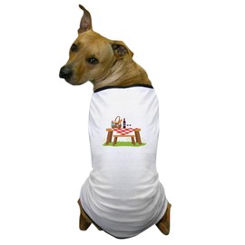 CafePress Picnic Table Basket Wine Dog T Shirt Dog T-Shirt, Pet Clothing, Funny Dog Costume