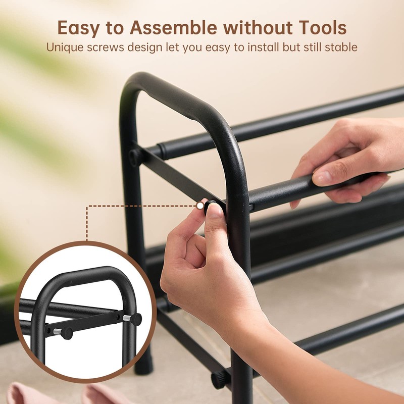 Gonfoam 2-Tier Expandable Shoe Rack,Adjustable Shoe Shelf Storage Organizer Heavy