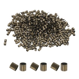 uxcell 500 Pcs Tube Crimp Beads, 2.5x2.5mm Copper Crimp Beads End Stopper Beads Tiny Loose Spacer Beads for Earrings Necklaces Bracelets Pendant DIY Crafts, Bronze