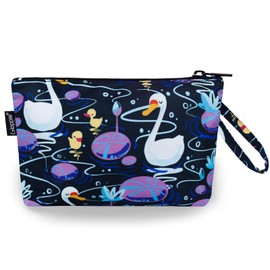 Gloppie Small Makeup Bag Make up Bags for Women, Canvas Cosmetic Bag Pencil Case Small Toiletry Bag Travel Size Toiletries, Swan