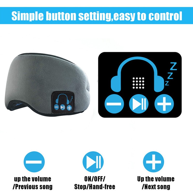 Bluetooth Sleep Headphones Eye Mask Wireless Bluetooth 5.0 Headphones Travel