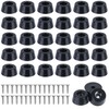 ZDNT 30Pcs Round Black Rubber Feet with Stainless Steel Screws,Rubber