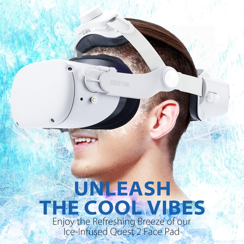 DESTEK Cooling Face Pad Compatible with Quest 2, Including Facial
