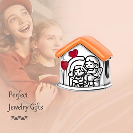 Annmors 925 Sterling Silver Bead Charms for European Bracelets and Necklaces, Flowers, Graduation Mom Beads with 5A Cubic Zirconia, Christmas, Valentine's Day, Mother's Day, Gift Tag for Women and