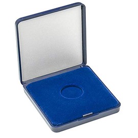 LINDNER Das Original Coin Case with Blue Velour Insert for Coins / Coin Capsules up to Outer Diameter 22 mm
