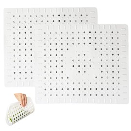 NUWIQ Pack of 2 Sink Liners, 31 x 26 cm Sink Mat, Sink Mat, Rubber, Kitchen Sink Protector for Sink, Protects the Surface, Food-Grade PVC, Grey