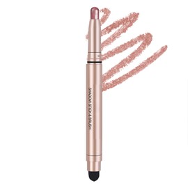 DekRion Eyeshadow Stick, Shimmer-Cream Eye Shadow Pencil, Eye Shadow Sticks Long-Lasting Waterproof, Glitter-Eyeshadows Stick with Soft Brush (05Orange)