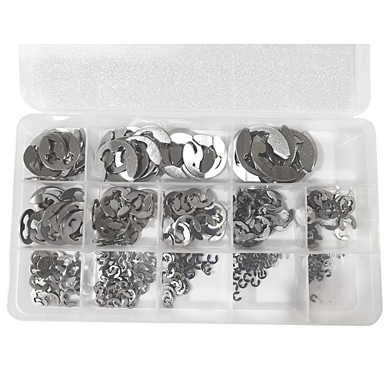 Michass 400 Pieces Stainless Steel E Clip Retaining Ring, E