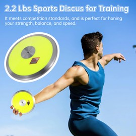 1 Kg Sports Discus, Nylon Discus with Steel Rim and Center, 2.2 Lbs Practice Discus, Training Disc for Men and Women, Outdoor Throwing Disc for Beginners and Professionals