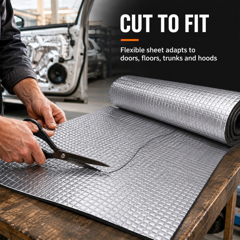 5mm Self-Adhesive Aluminum Foil Car Heat & Sound Insulation Mat,