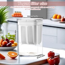 Greek Yoghurt Sieve Whey Separator: Simple Lid Milk Strainer with Mesh Strainer, Yoghurt Strainer for Juice Household Kitchen (White)