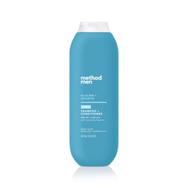 Method Men 2-in-1 Shampoo and Conditioner, Glacier + Granite - Cleans and Conditions with Argan and Jojoba Oil - Made without Parabens - 14 oz